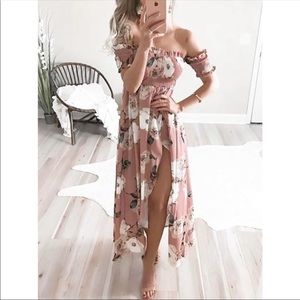 Pink floral dress